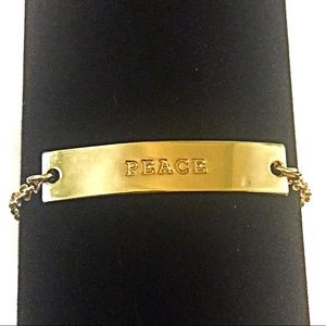 PEACE Gold Tone Word Bar Bracelet or 3/$10!!